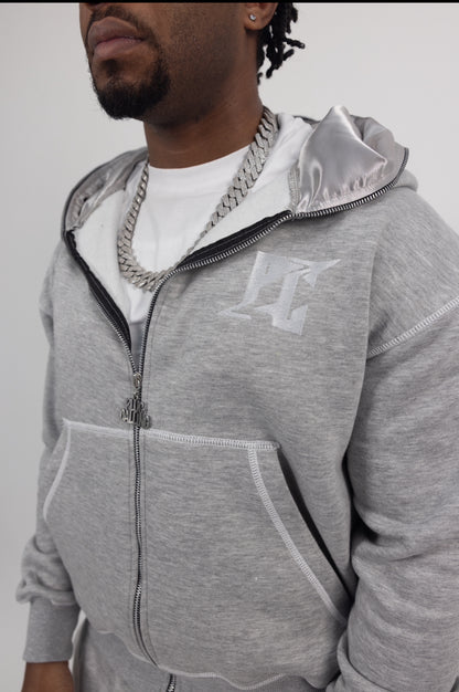 CLASSIC RETRO ZIP HOODIE - GREY