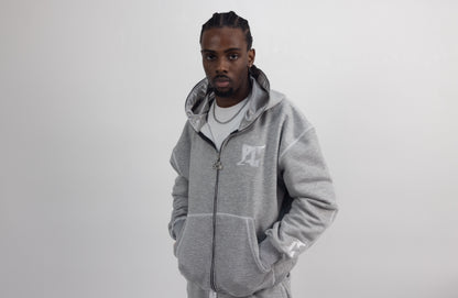 CLASSIC RETRO ZIP HOODIE - GREY