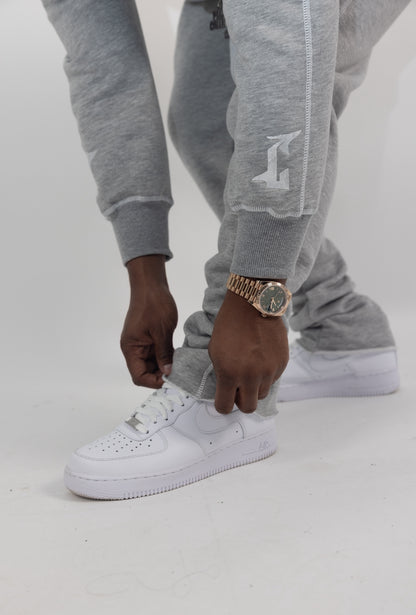 DISTRESSED RETRO JOGGERS - GREY