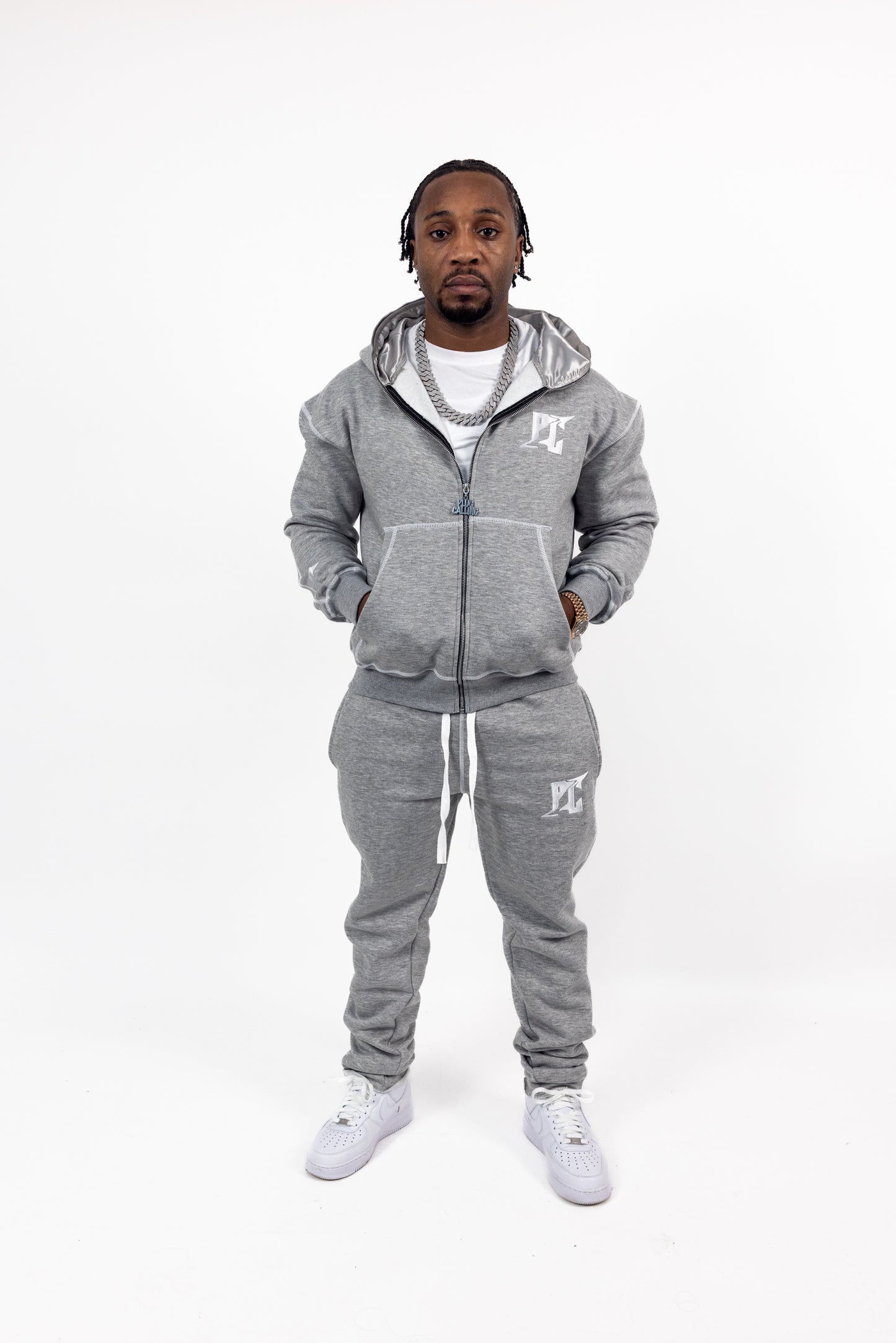 CLASSIC RETRO ZIP HOODIE - GREY