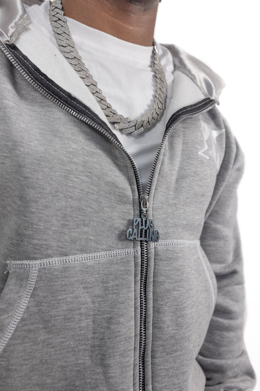 CLASSIC RETRO ZIP HOODIE - GREY