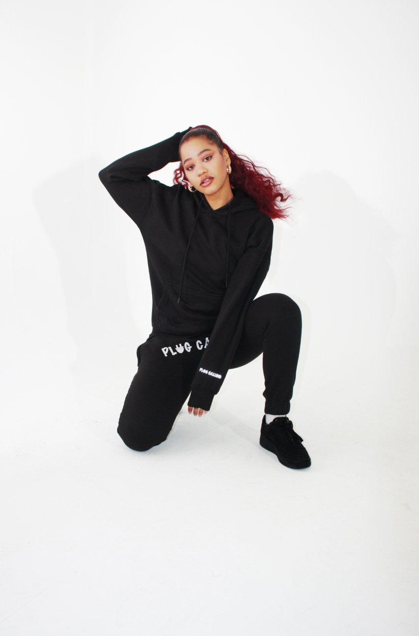 PC UNISEX CURVED LOGO JOGGERS - Plug Calling-TRACKSUIT BOTTOMS