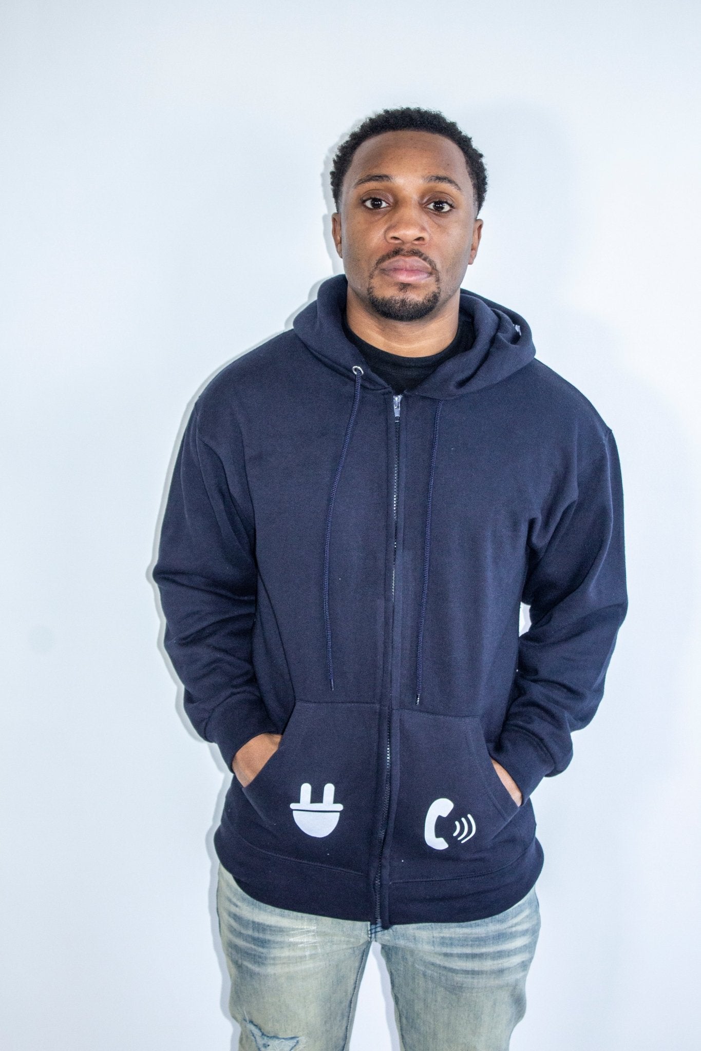 PLUG PHONE ZIP HOODIE - Plug Calling-